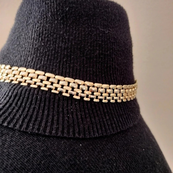 Gold tone Statement Fashion Necklace Retro Style Vintage - Picture 2 of 7